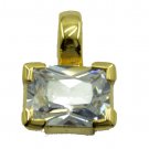 delicate White CZ Gold Plated White Pendant Glass jaipur US