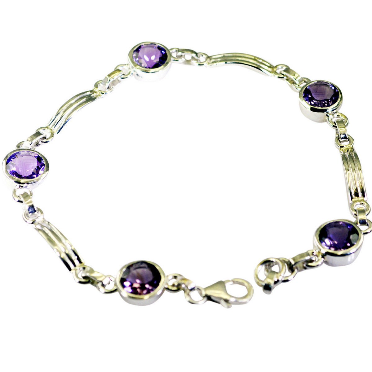 splendiferous Amethyst 925 Solid Sterling Silver Purple Bracelet genuine US