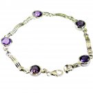 splendiferous Amethyst 925 Solid Sterling Silver Purple Bracelet genuine US