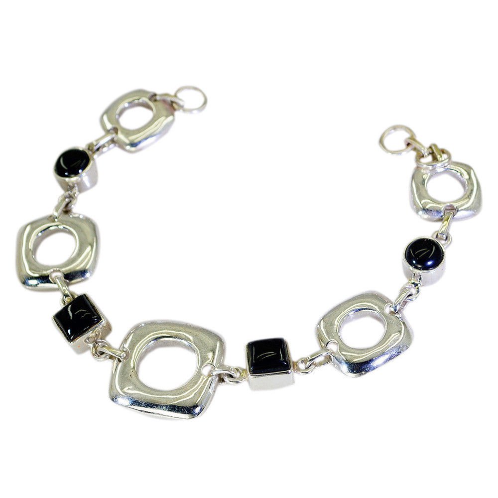 ideal Black onyx 925 Solid Sterling Silver Black Bracelet genuine indian US