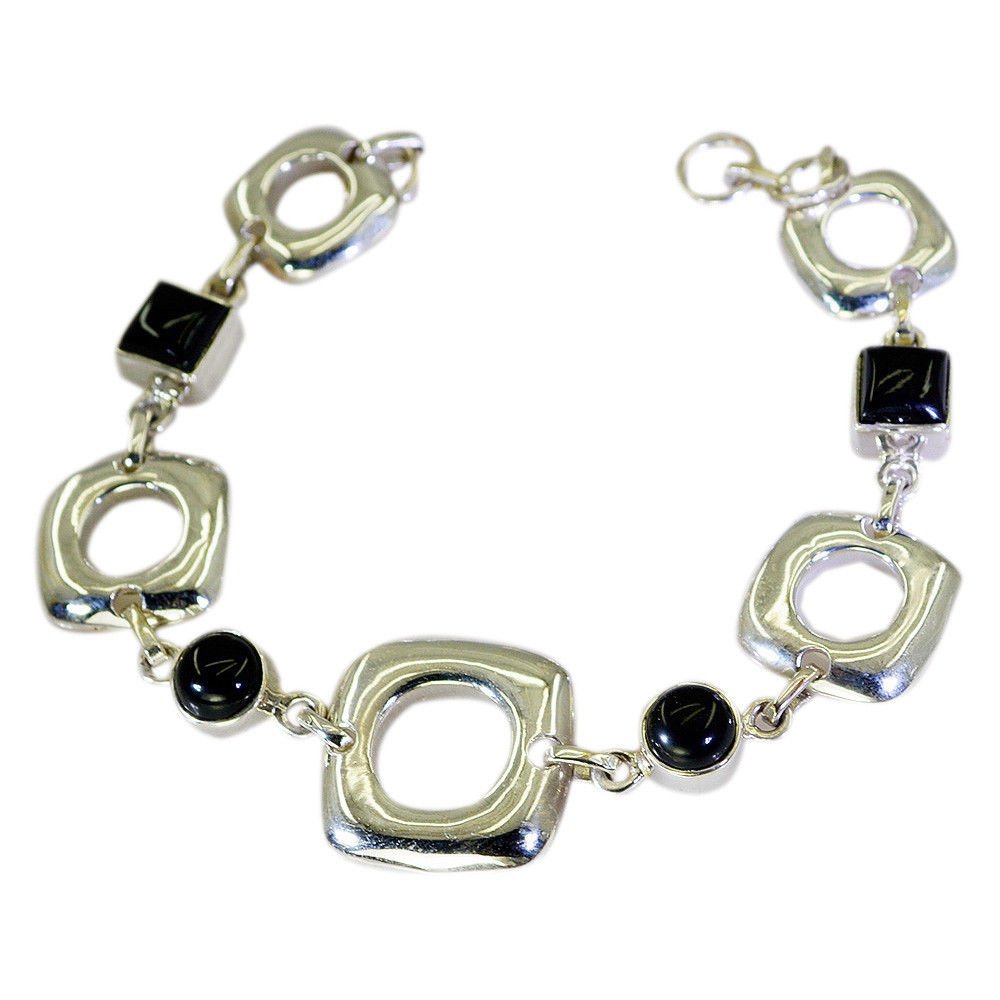 inviting Black onyx Solid Sterling Silver Black Bracelet Natural jewellery US