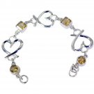 handsome Citrine 925 Solid Sterling Silver Yellow Bracelet genuine india US
