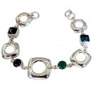 attractive Green Onyx 925 Sterling Silver Green Bracelet genuine normaly US
