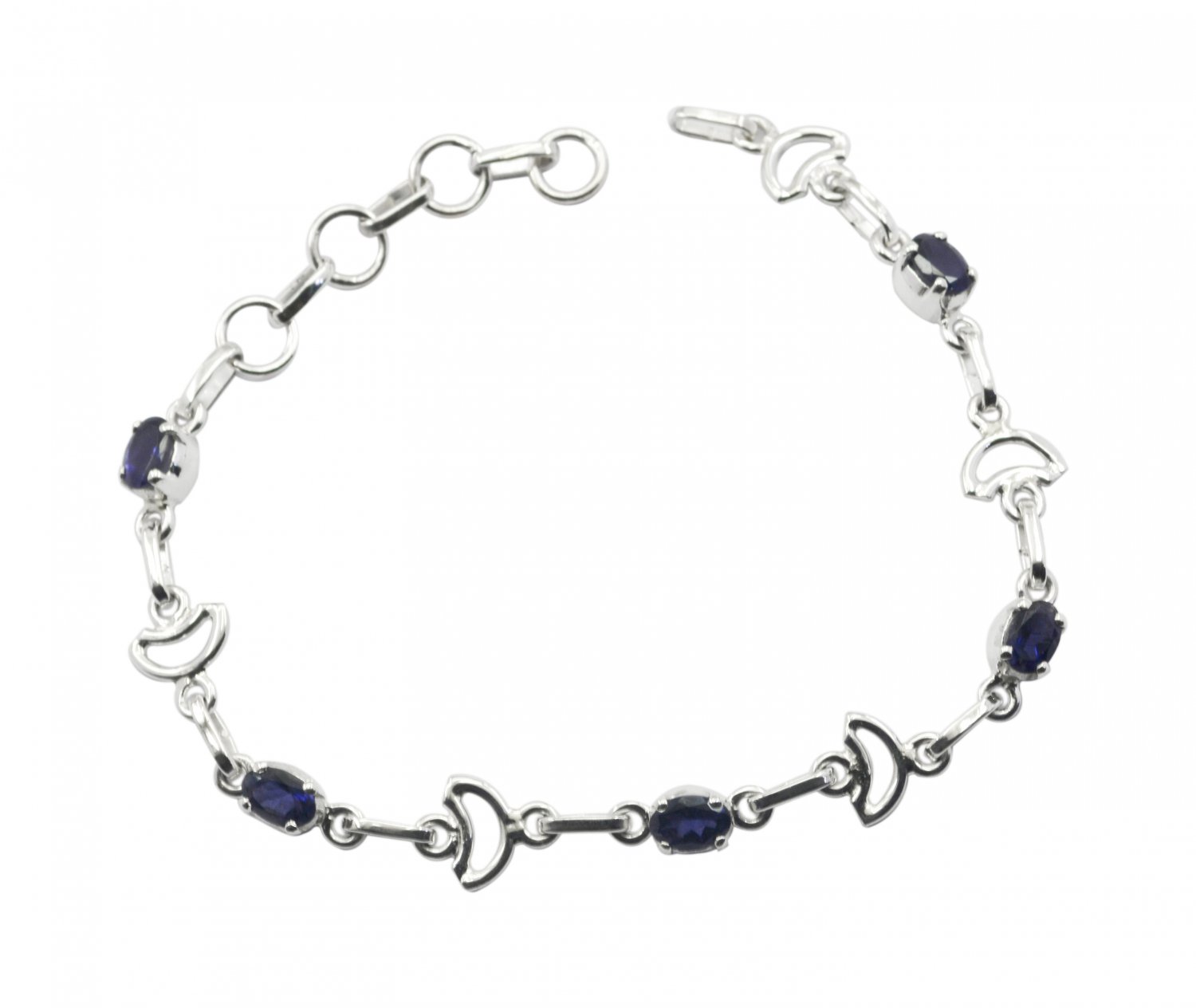appealing Iolite 925 SolidSterling Silver Blue Bracelet Natural handmade US