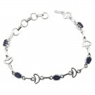 appealing Iolite 925 SolidSterling Silver Blue Bracelet Natural handmade US