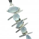 pleasing Aqua Chalcedony 925 Sterling Silver Blue Pendant Natural supply US