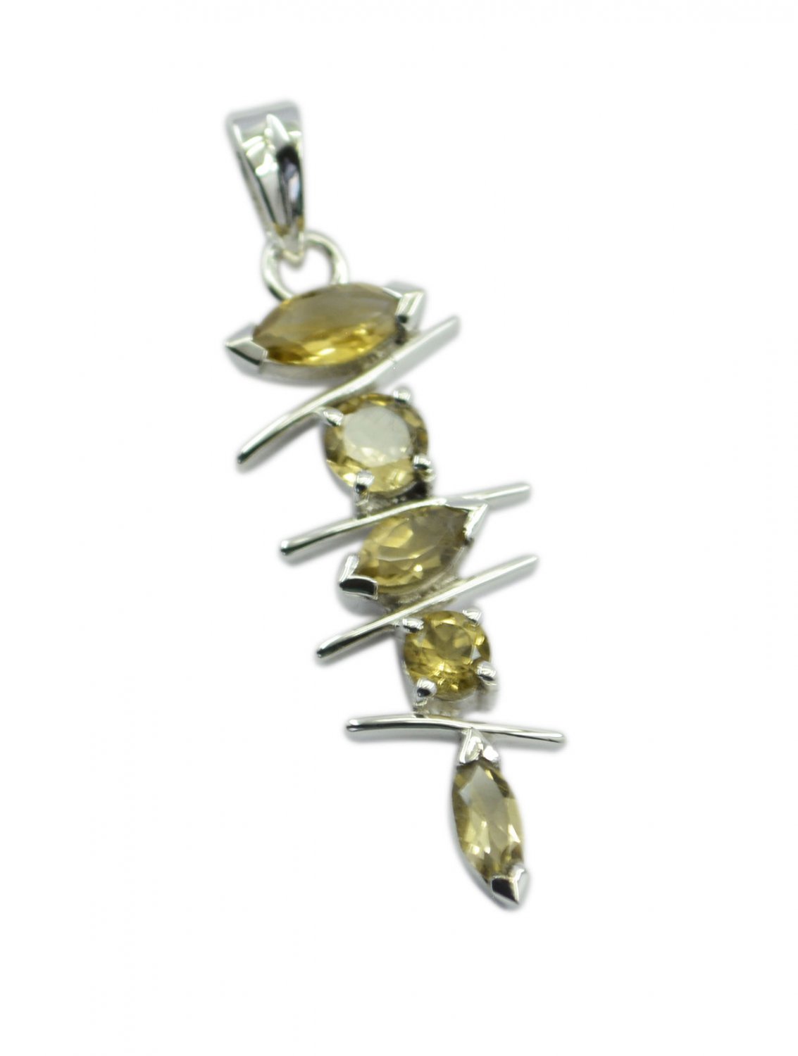 adorable Citrine 925 Sterling Silver Yellow Pendant genuine jewelry US