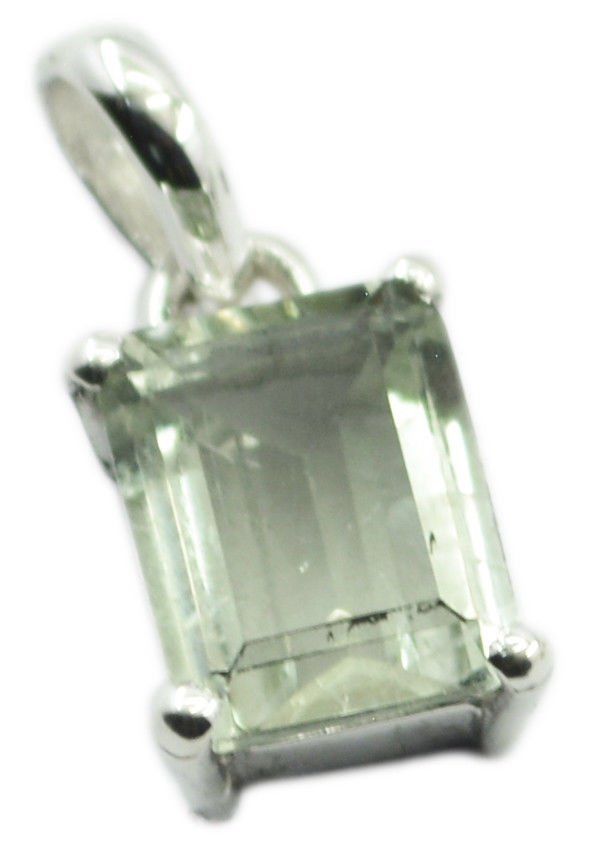 comely Green Amethyst 925 Sterling Silver Green Pendant genuine india US
