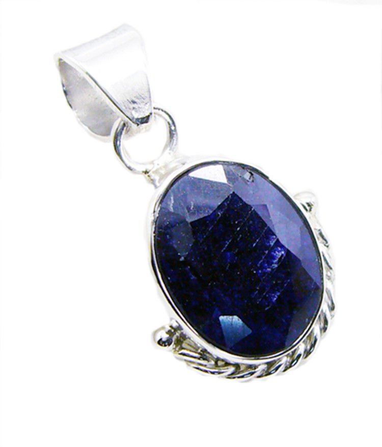 splendid Indian Blue Corrundem 925SterlingSilver Blue Pendant genuine india US