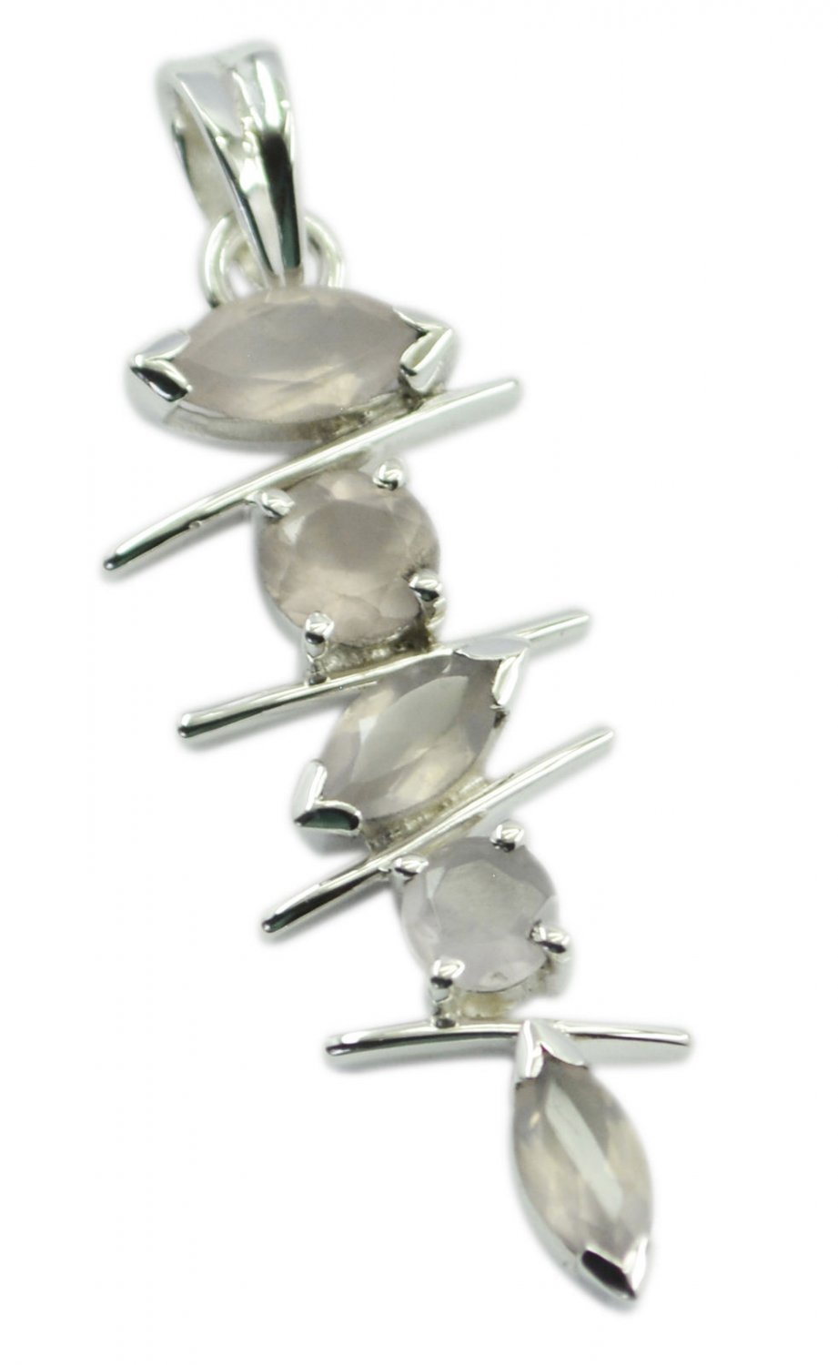 bewitching Rose Quartz 925 Sterling Silver Pink Pendant genuine indian US