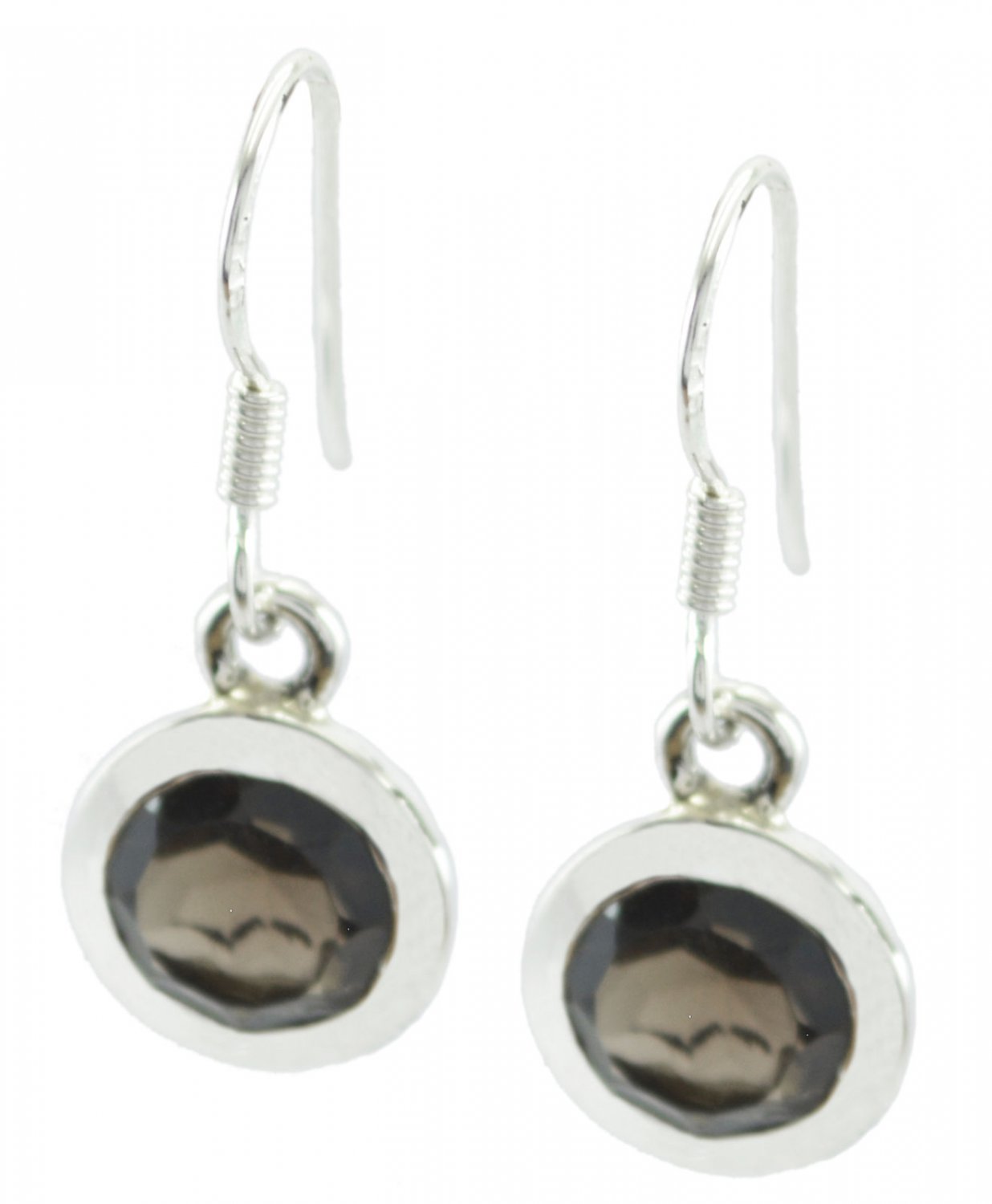 charming Smoky Quartz 925 Sterling Silver Brown Earring genuine Designer US