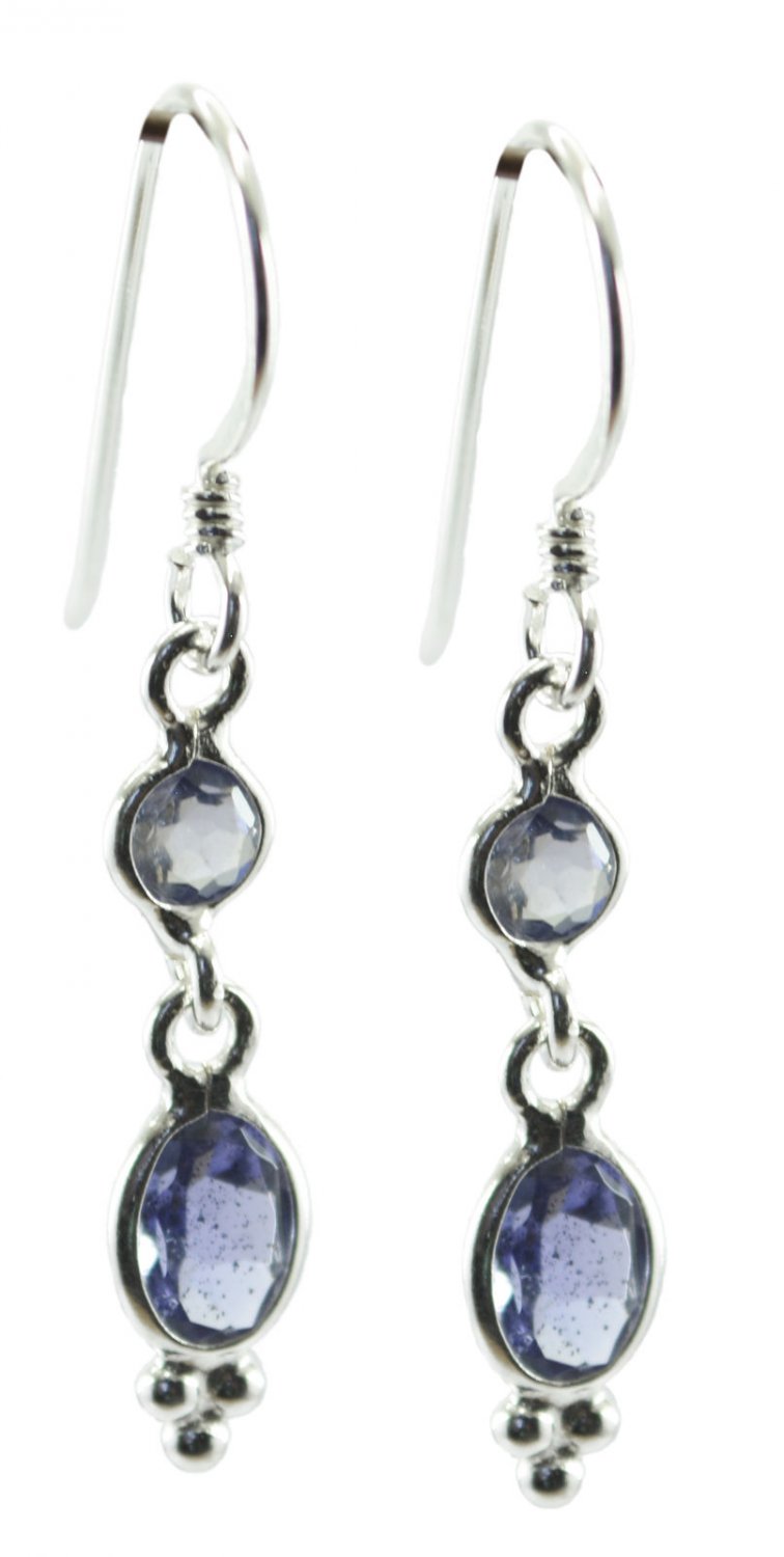 fine-looking Iolite 925 Sterling Silver Blue Earring genuine gemstone US