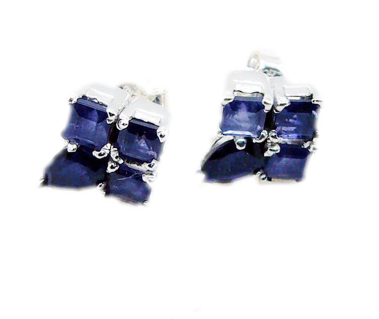 ideal Iolite 925 Sterling Silver Blue Earring Natural handcrafted US