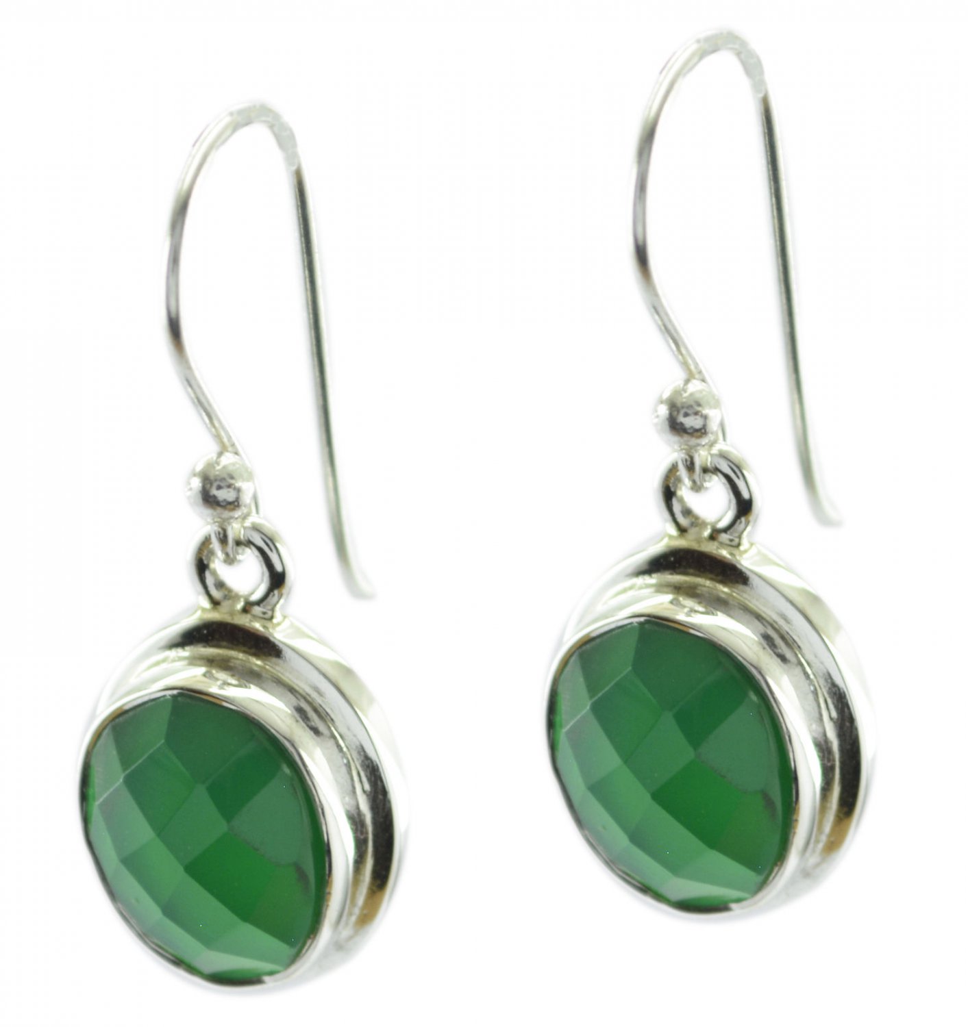 bonnie Green Onyx 925 Sterling Silver Green Earring genuine handcrafted US