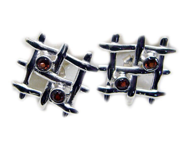 classy Garnet 925 Sterling Silver Red Earring genuine gemstones US