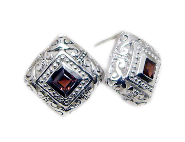 captivating Garnet 925 Sterling Silver Red Earring genuine jewelry US