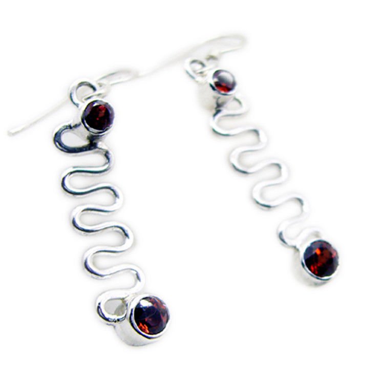 handsome Garnet 925 Sterling Silver Red Earring Natural supplies US