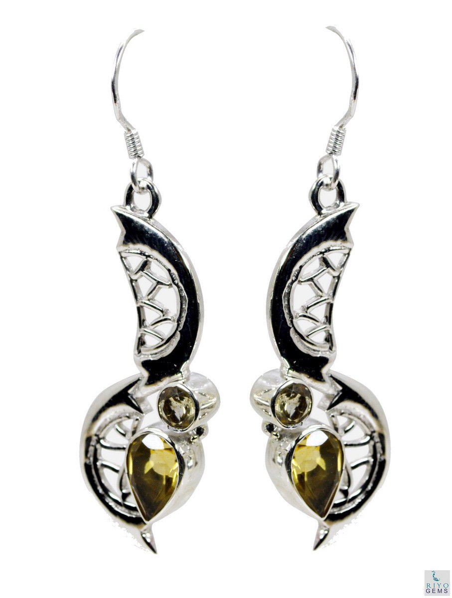 fine-looking Citrine 925 Solid Sterling Silver Yellow Earring Natural indian US
