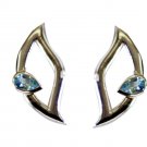 pleasing Blue Topaz 925 Solid Sterling Silver Blue Earring Natural supply US