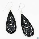 gorgeous Black onyx 925 Sterling Silver Black Earring Natural gemstones US
