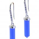 adorable Blue Chalcedony 925Solid Sterling Silver Blue Earring Natural india US