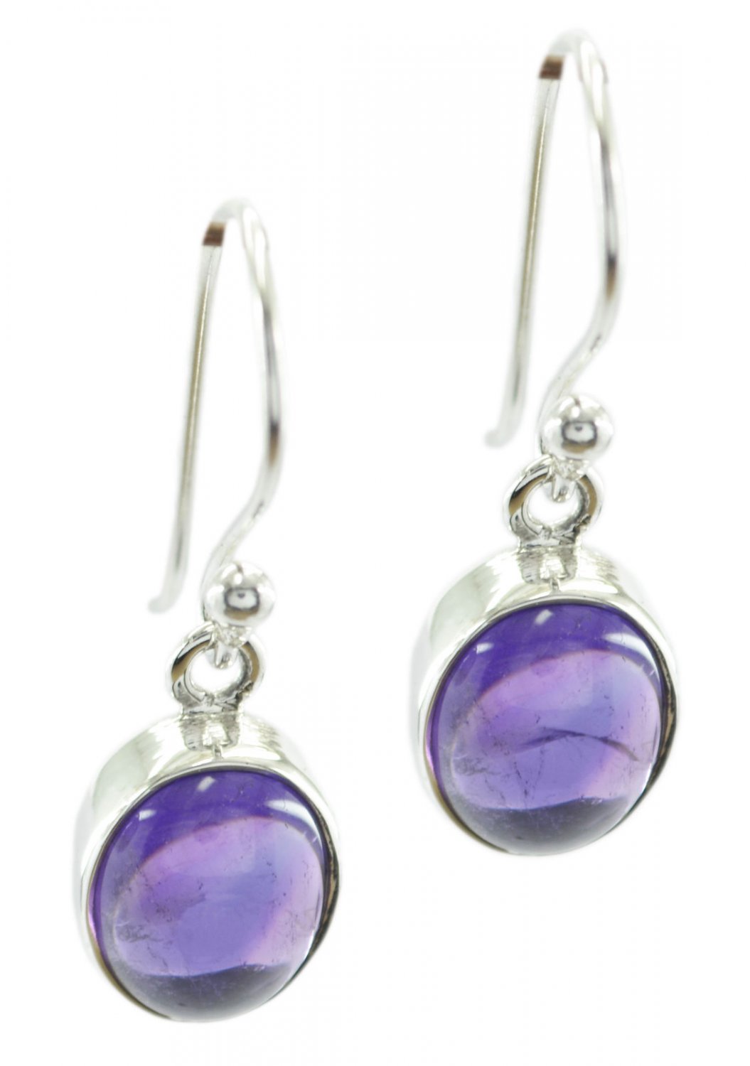 fine Amethyst 925 Sterling Silver Purple Earring genuine usual US
