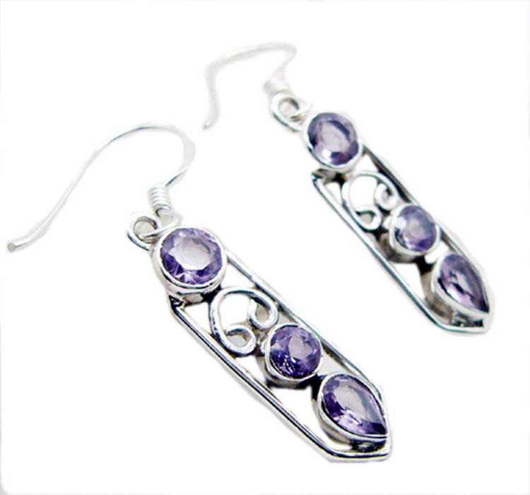 appealing Amethyst 925 Sterling Silver Purple Earring genuine suppiler US