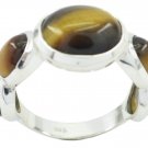 ideal Tiger Eye 925 Sterling Silver Brown Ring genuine jewellery US