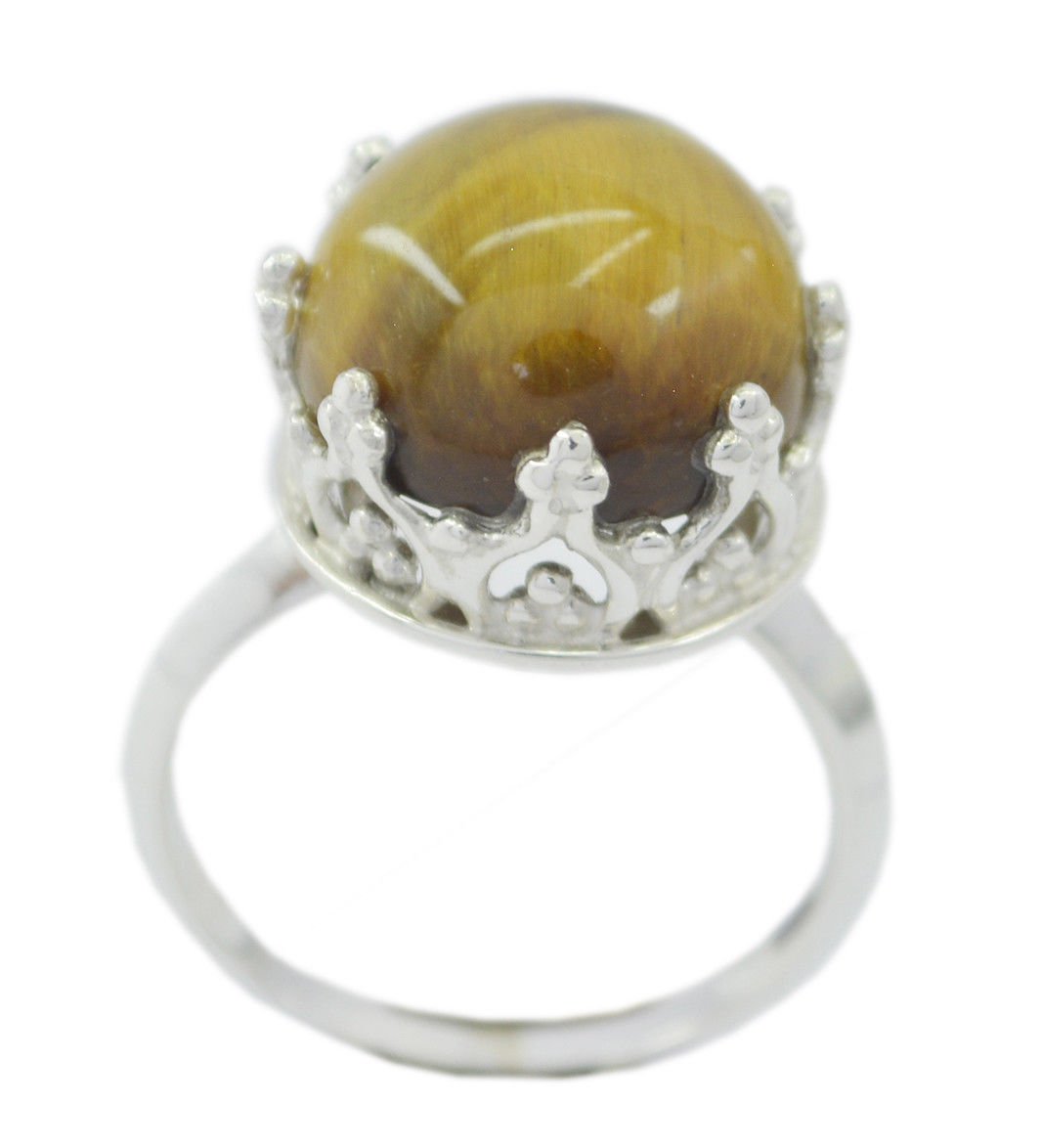 ideal Tiger Eye 925 Sterling Silver Brown Ring Natural suppiler US