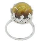 ideal Tiger Eye 925 Sterling Silver Brown Ring Natural suppiler US