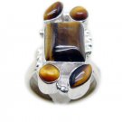 excellent Tiger Eye 925 Sterling Silver Brown Ring Natural easily US