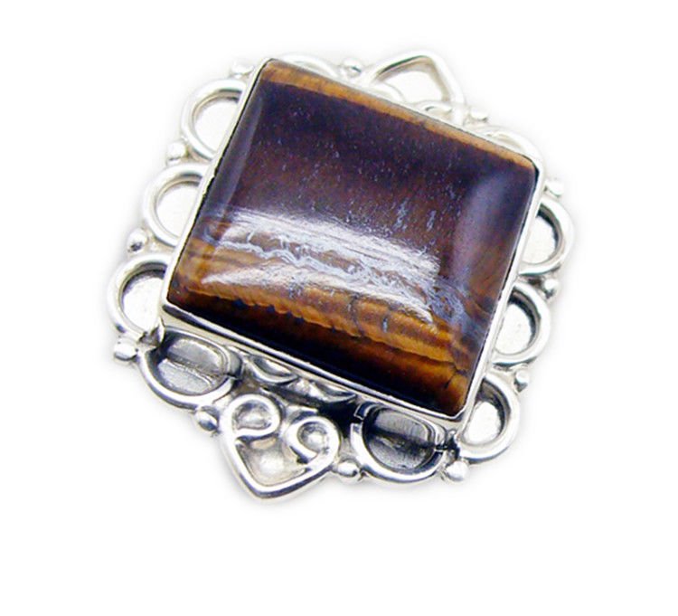 enticing Tiger Eye 925 Sterling Silver Brown Ring genuine usually US