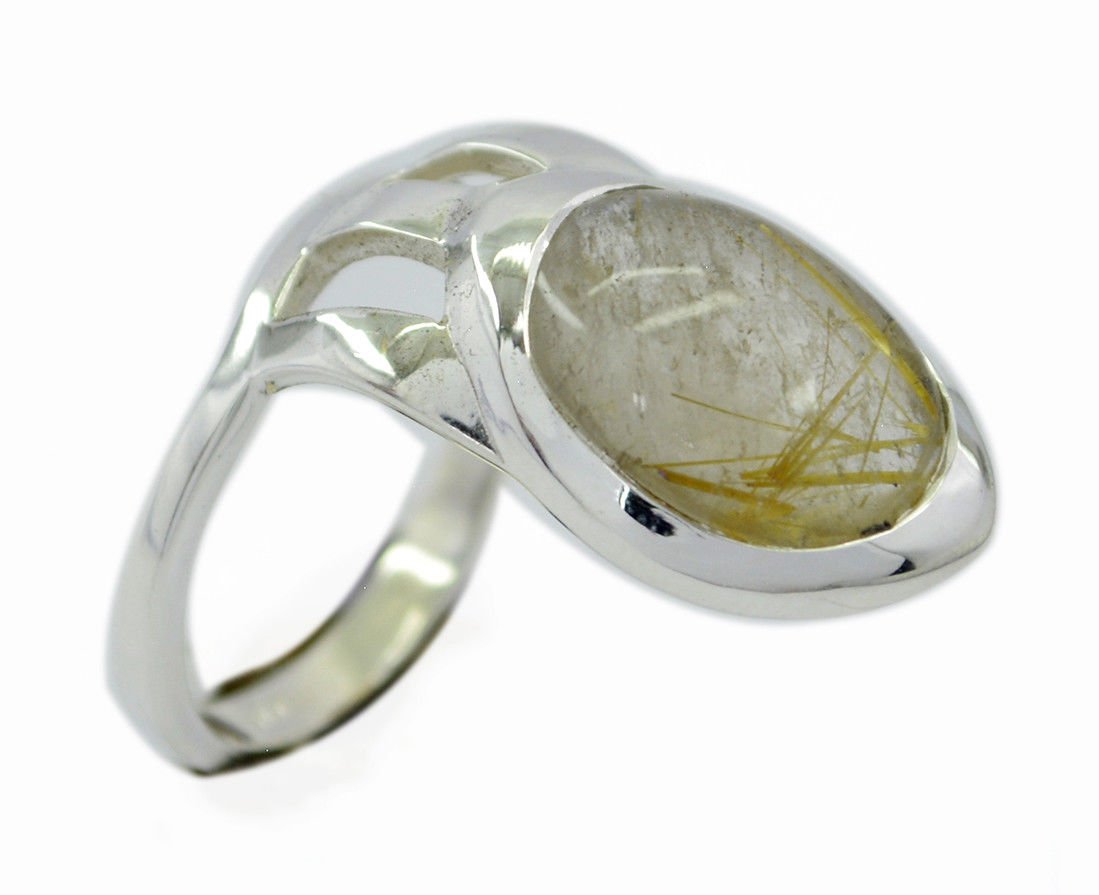 fair Rutile Quartz 925 Sterling Silver Multi Ring genuine common US