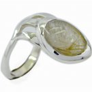 fair Rutile Quartz 925 Sterling Silver Multi Ring genuine common US