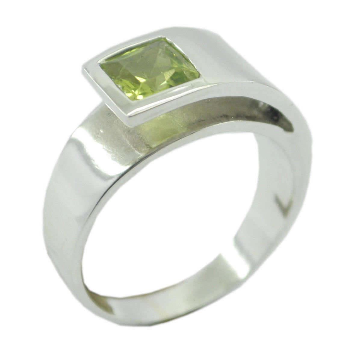 delicate Peridot 925 Sterling Silver Green Ring genuine usually US