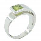cute Peridot 925 Sterling Silver Green Ring Natural normaly US
