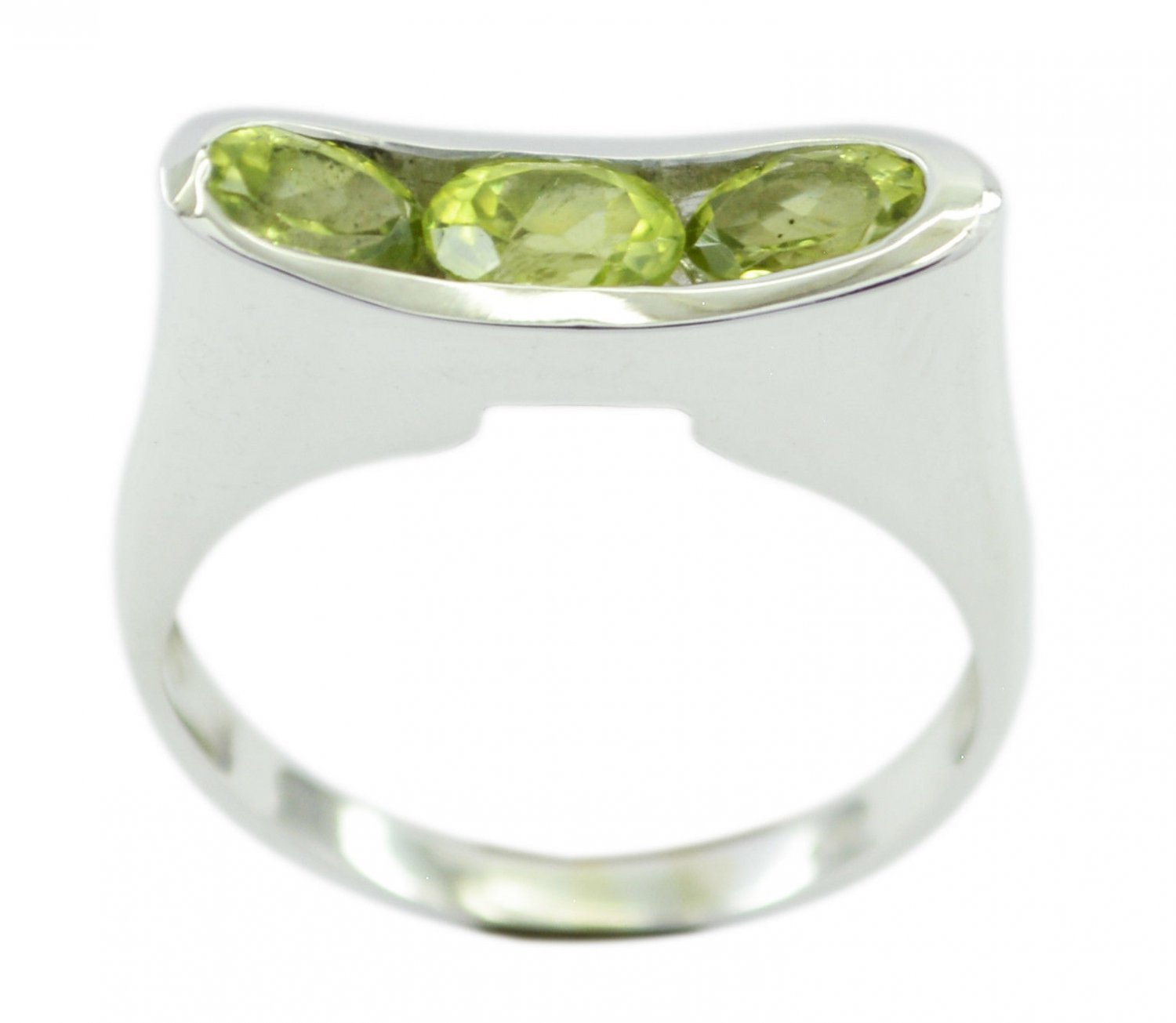 appealing Peridot 925 Sterling Silver Green Ring genuine jewelry US