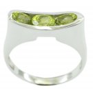 appealing Peridot 925 Sterling Silver Green Ring genuine jewelry US