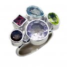 bewitching Multi 925 Sterling Silver Multi Ring genuine Designer US