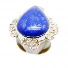 ideal Lapis Lazuli 925 Sterling Silver Blue Ring Natural handmade US