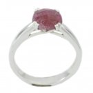 elegant Indian Ruby 925 Sterling Silver Red Ring genuine gemstones US