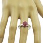 elegant Indian Ruby 925 Sterling Silver Red Ring genuine gemstones US