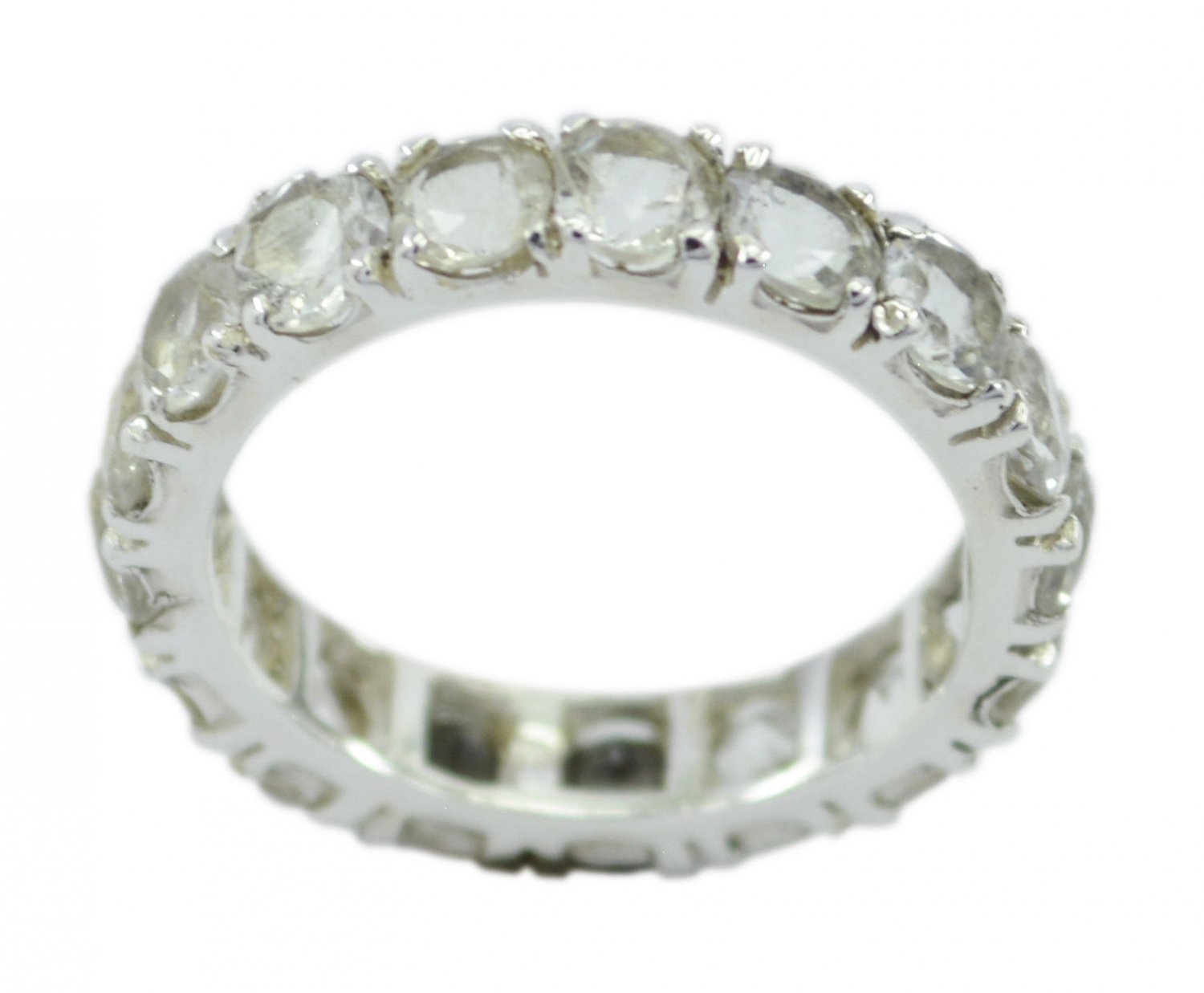 excellent Crystal Quartz 925 Sterling Silver White Ring genuine general US