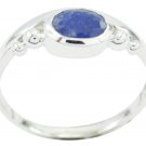 pleasing Blue Shappire CZ 925 Sterling Silver Blue Ring genuine generally US