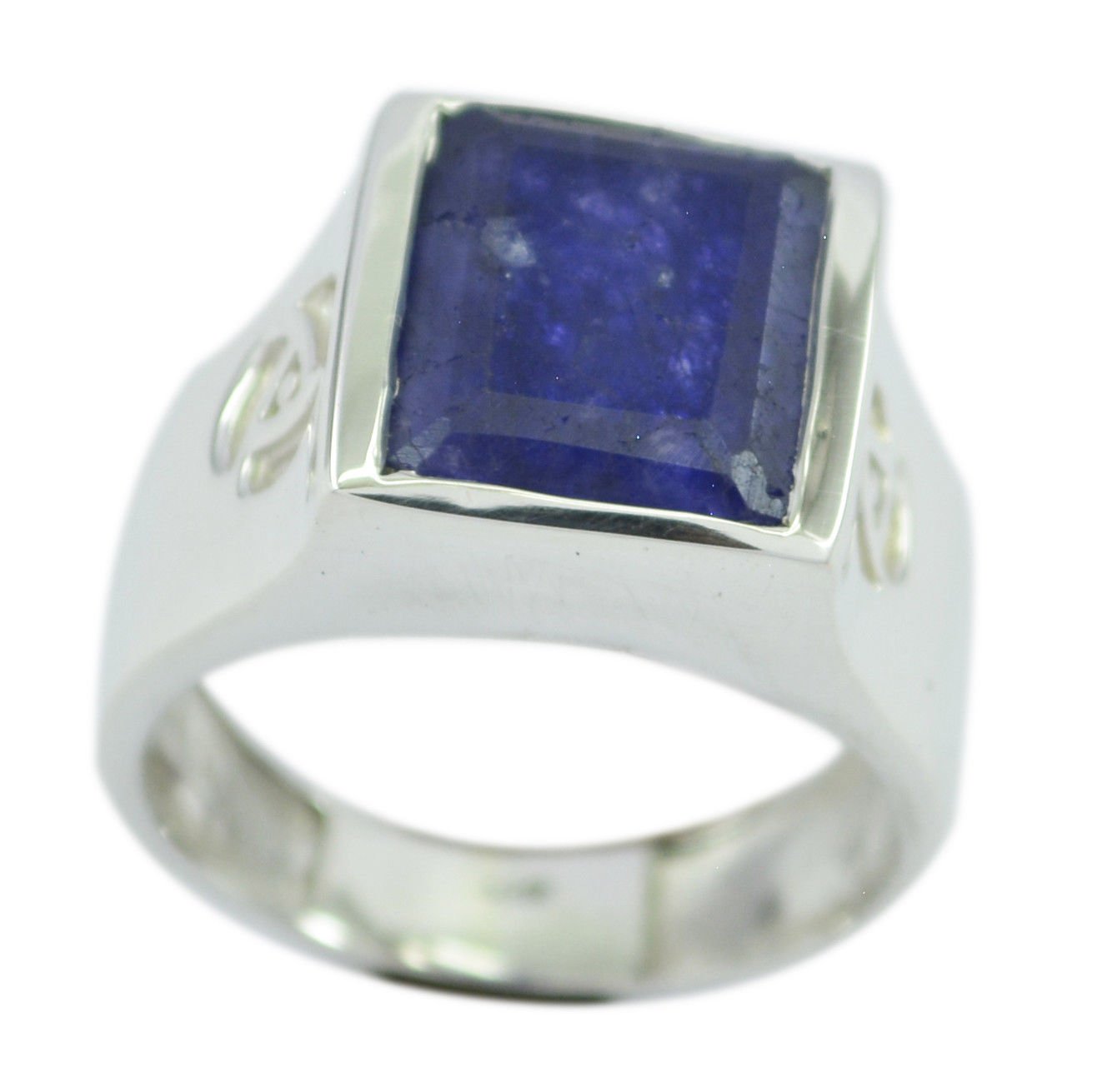 cute Blue Shappire CZ 925 Sterling Silver Blue Ring Natural handcrafted US