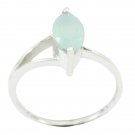 gorgeous Aqua Chalcedony 925 Sterling Silver Blue Ring genuine jewelry US