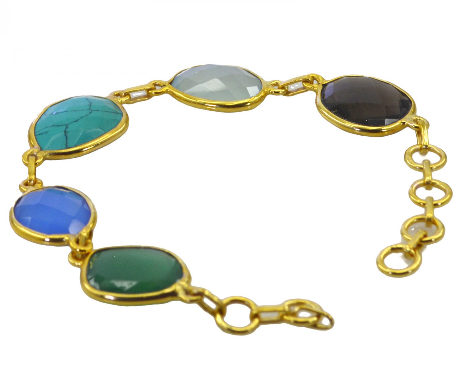 appealing Multi Gemstone Gold Plated Multi Bracelet genuine suppiler US gift