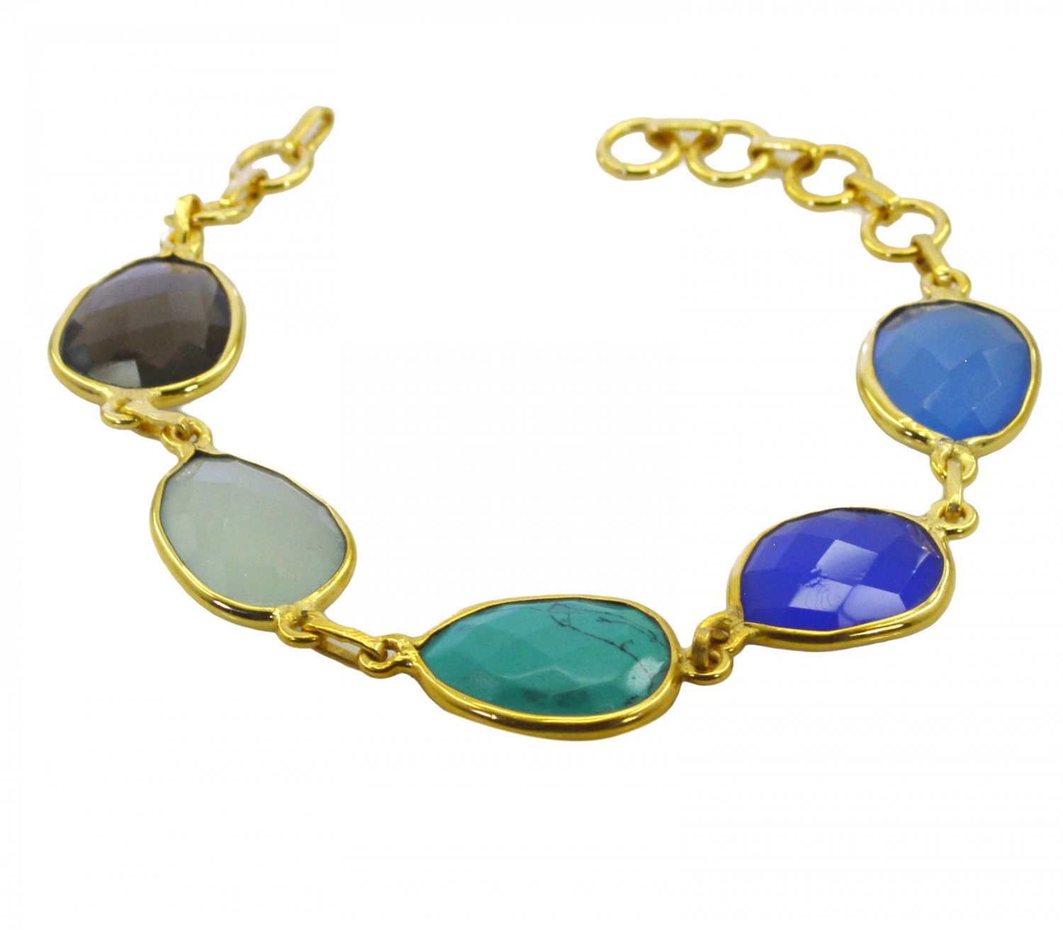 delicate Multi Gemstone Gold Plated Multi Bracelet genuine handcrafted US gift