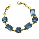 gorgeous Blue Topaz CZ Gold Plated Blue Bracelet genuine wholesale US gift