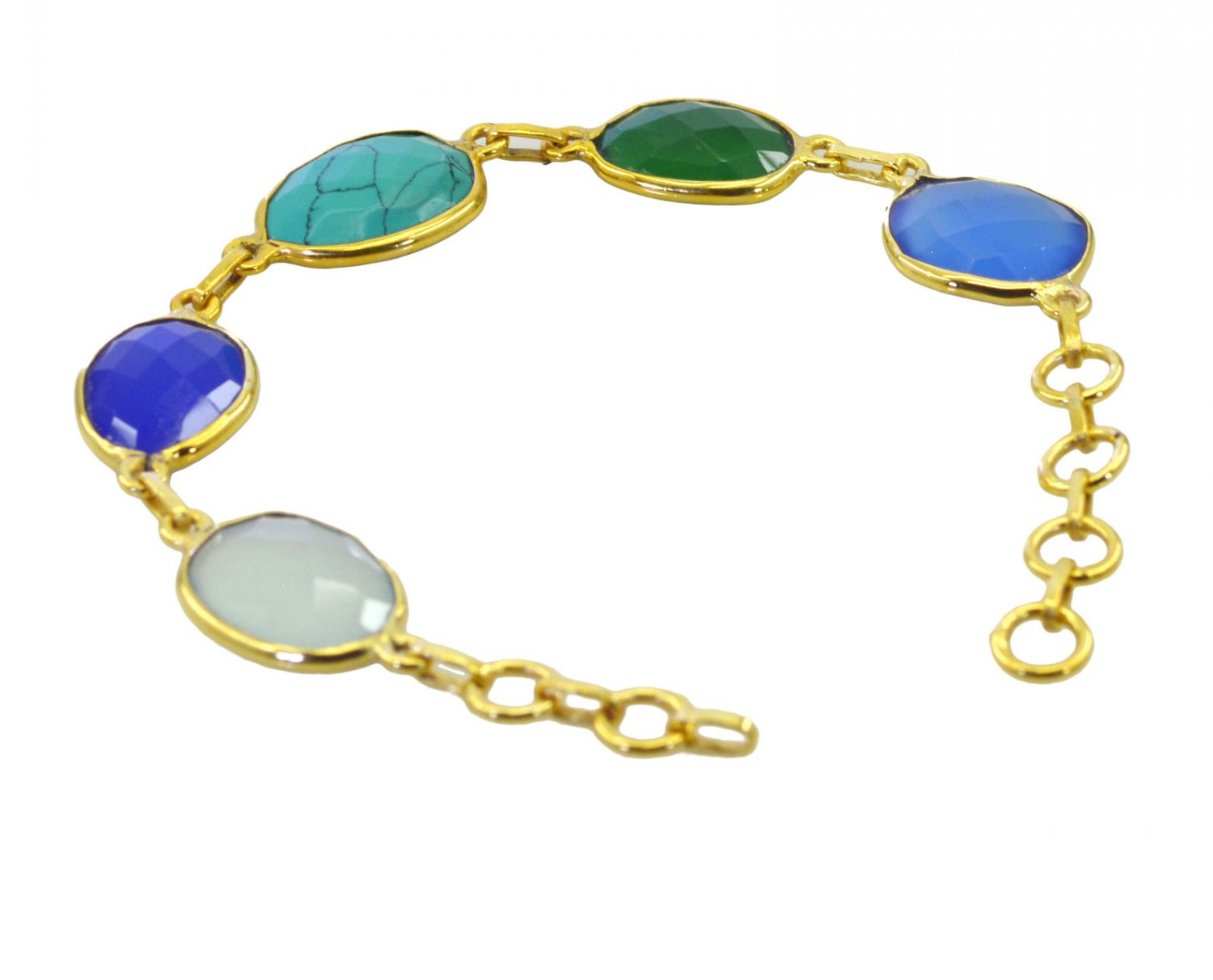 adorable Multi Gemstone Gold Plated Multi Bracelet Natural exporter US gift